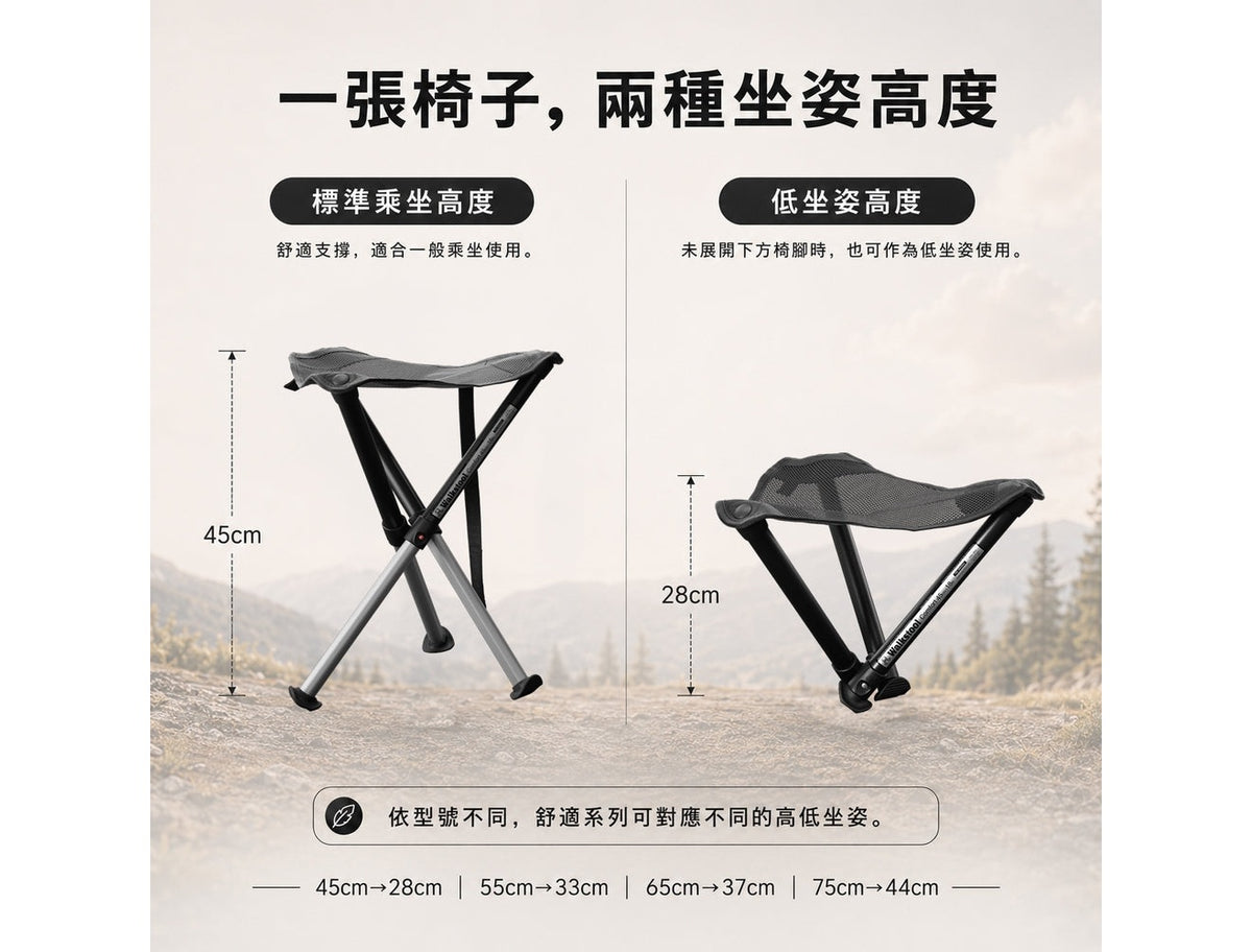 Walkstool 瑞典專業級折疊椅 舒適系列 | 四種尺寸