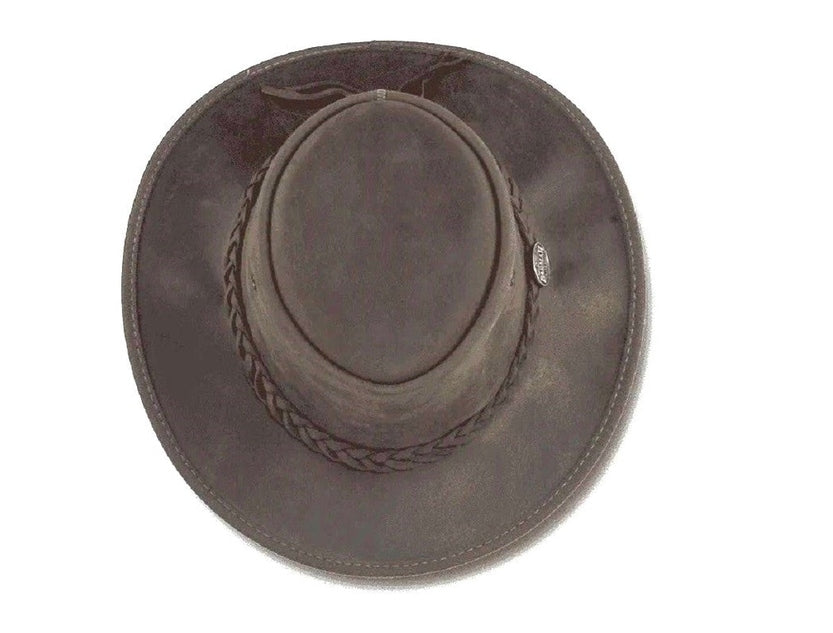 BARMAH HATS 1060BR 澳洲經典皮革牛仔帽/圓盤帽 深棕色