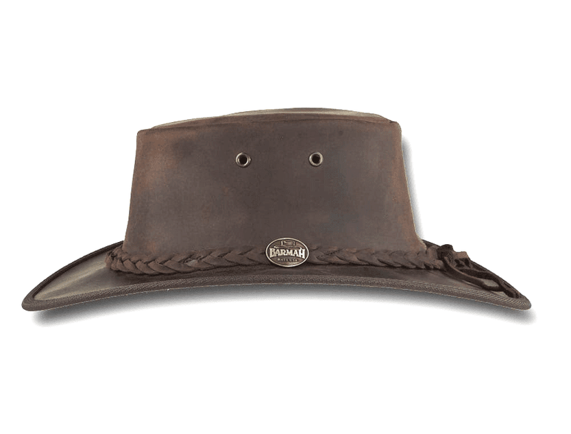 BARMAH HATS 1060BR 澳洲經典皮革牛仔帽/圓盤帽 深棕色