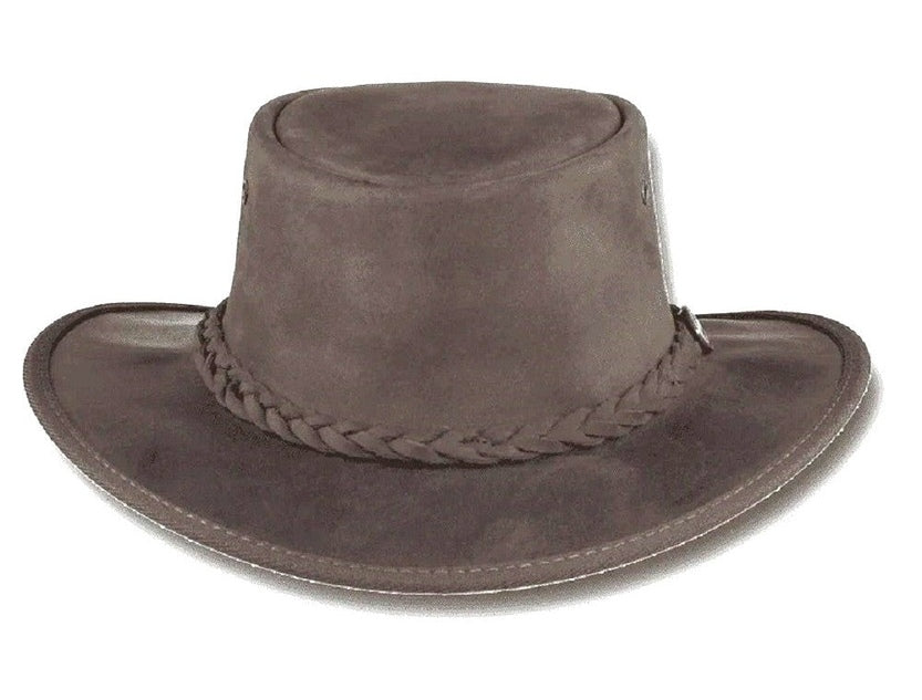 BARMAH HATS 1060BR 澳洲經典皮革牛仔帽/圓盤帽 深棕色