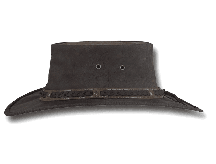 BARMAH HATS 1018CR 澳洲經典皮革牛仔帽/圓盤帽 深棕色