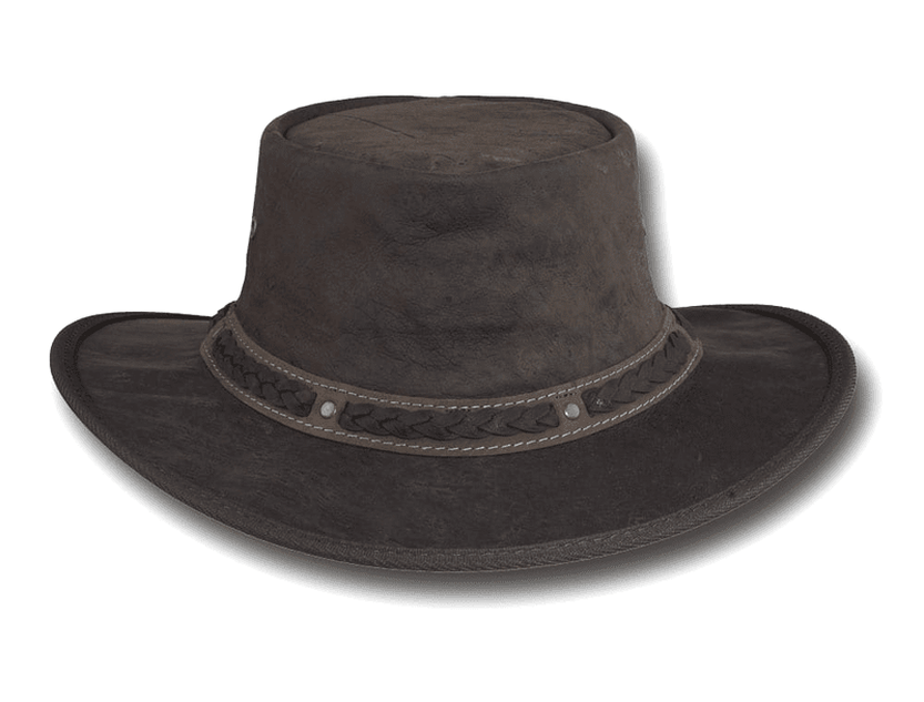 BARMAH HATS 1018CR 澳洲經典皮革牛仔帽/圓盤帽 深棕色
