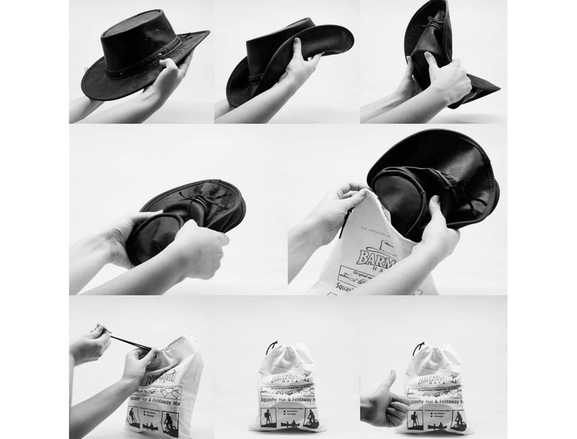 BARMAH HATS 1018VB 澳洲經典皮革牛仔帽/圓盤帽 復古棕