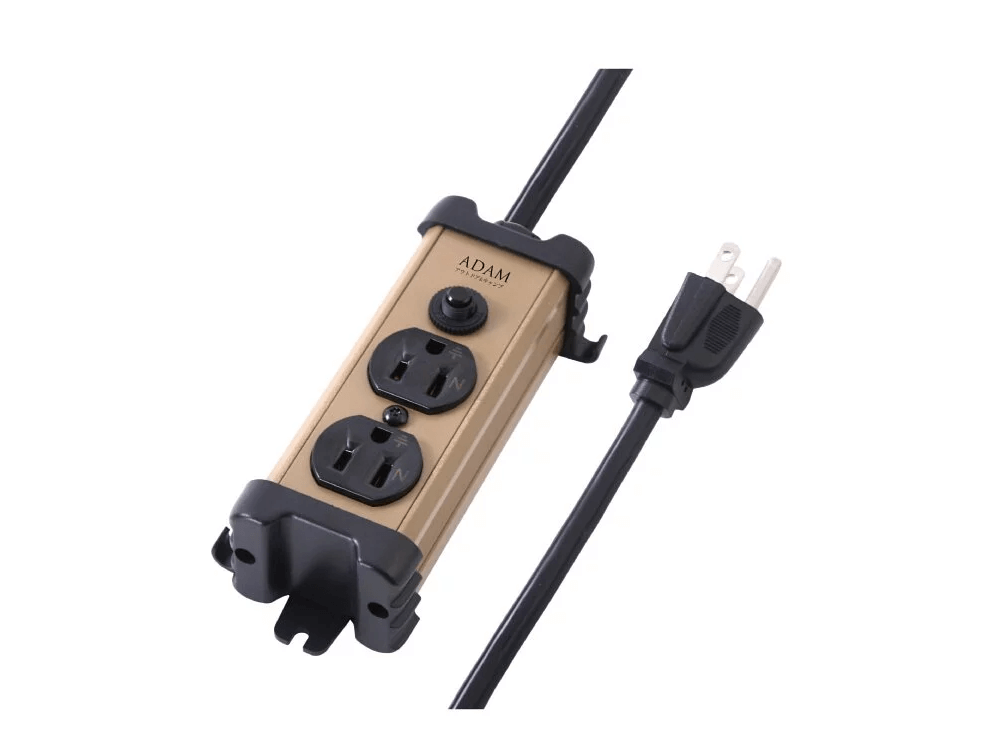 ADAM 金屬2座延長線/延長用電源線組 1公尺 黑/沙 ADPW-PS321