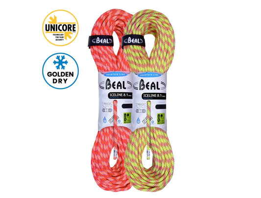 BEAL ICE LINE 8.1mm 動力繩 GOLDEN DRY-雙繩組