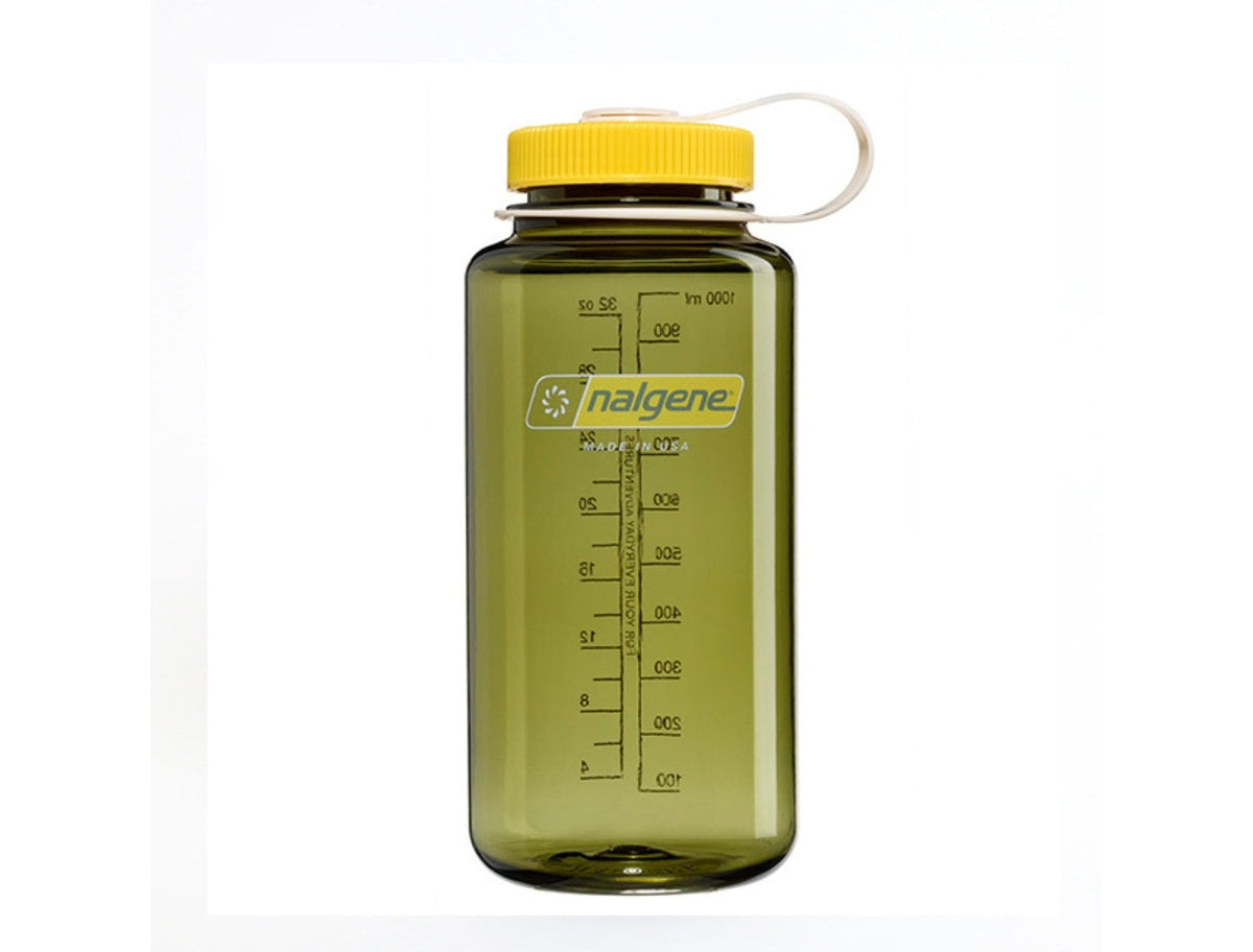 Nalgene水壼 Sustain 寬嘴水壼 1000ml 油綠/小蒼蘭蓋
