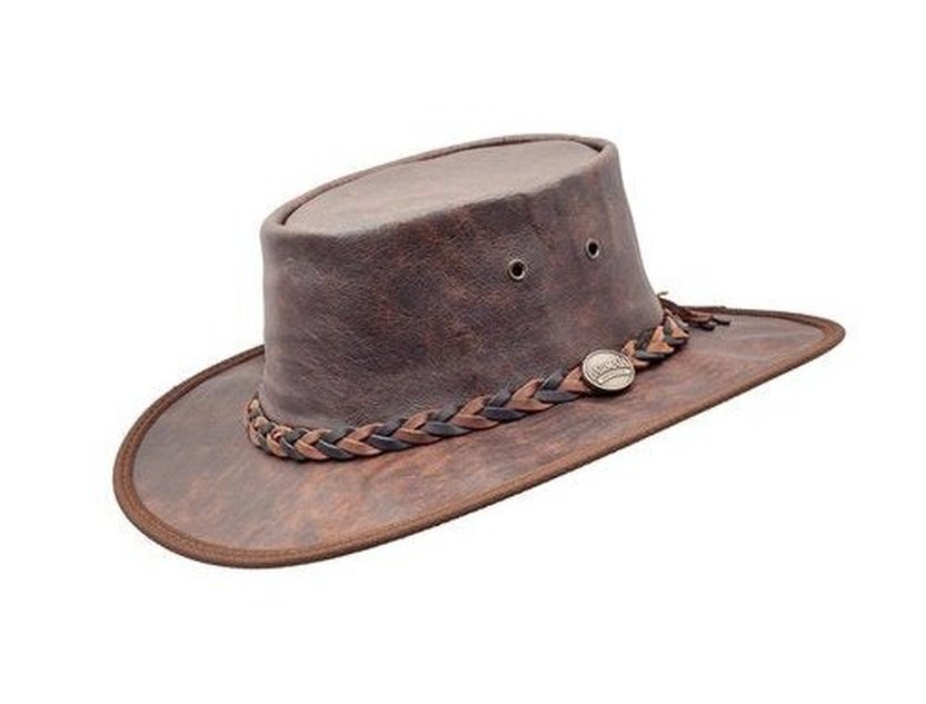 BARMAH HATS 1018VB 澳洲經典皮革牛仔帽/圓盤帽 復古棕
