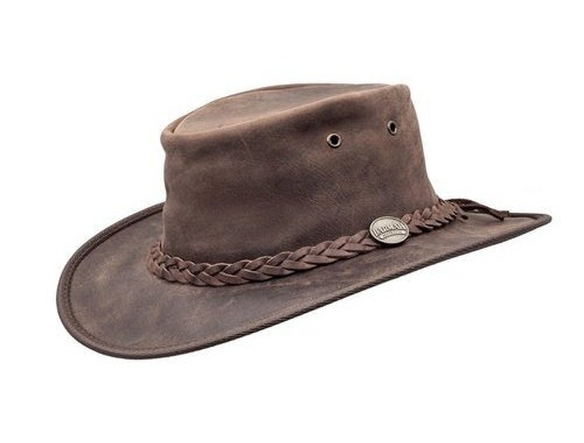 BARMAH HATS 1060BR 澳洲經典皮革牛仔帽/圓盤帽 深棕色