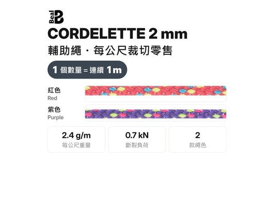 BEAL CORDELETTES 2 mm 輔助繩 裁切零售 mabuvalley