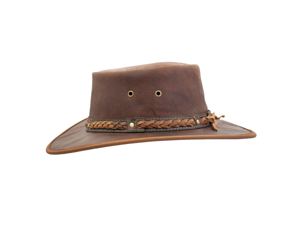 BARMAH HATS 1018HC 巴馬帽 澳洲經典皮革牛仔帽/圓盤帽 山核桃色