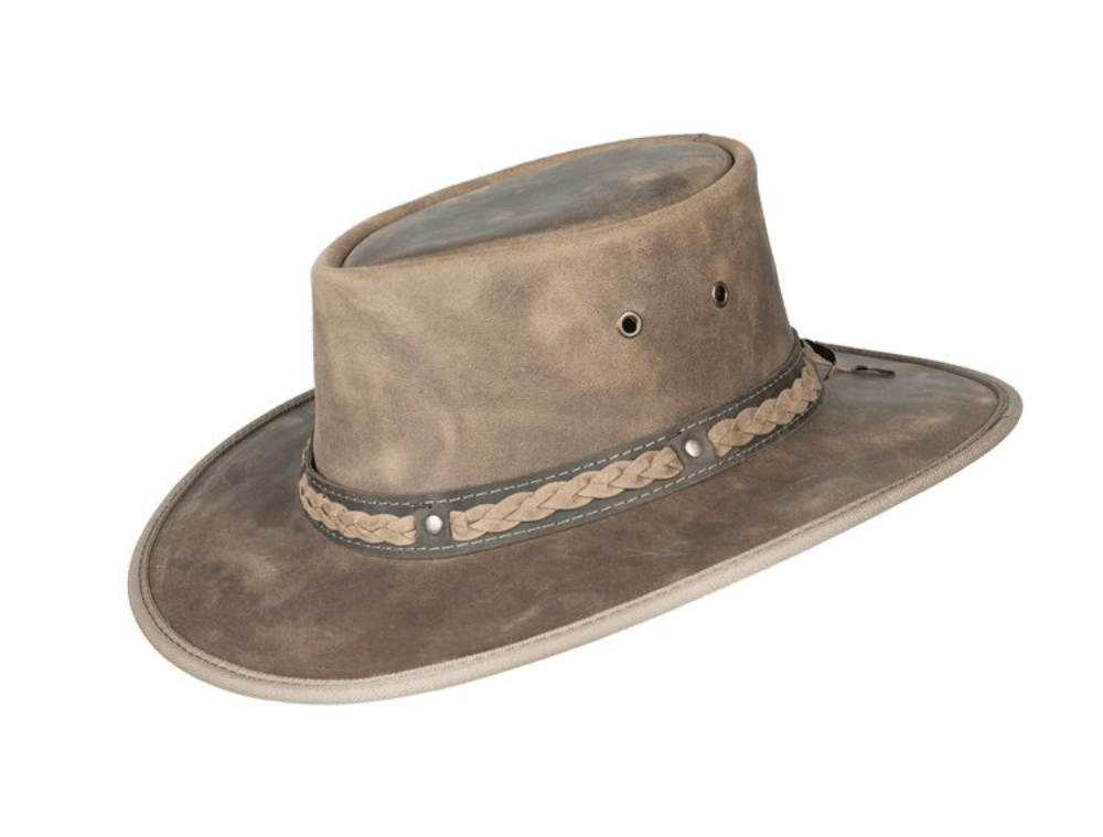 BARMAH HATS 1022HC 巴馬帽 澳洲經典皮革牛仔帽/圓盤帽 山胡桃色