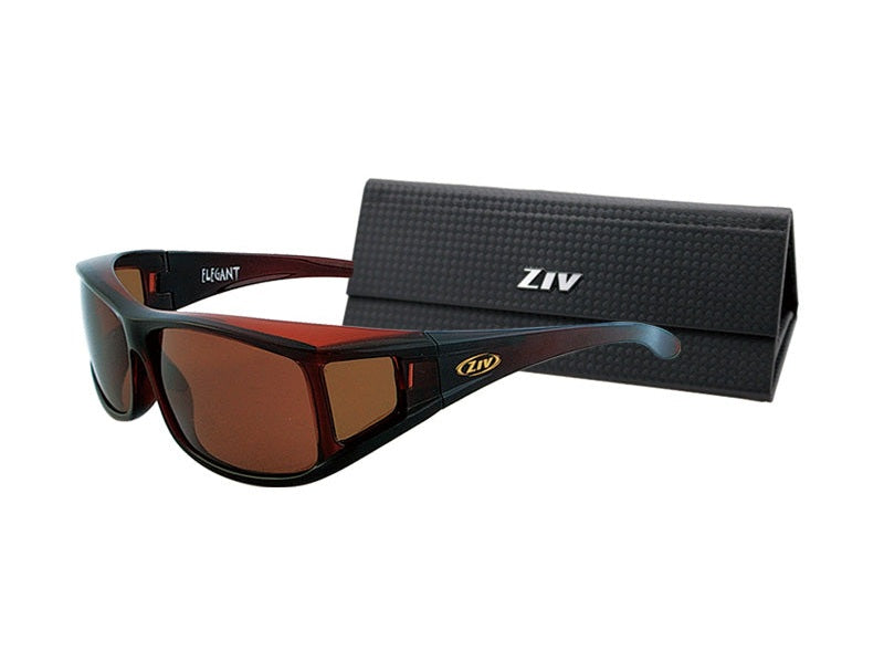 ZIV ELEGANT 外掛偏光太陽眼鏡 茶色框 24-S100013