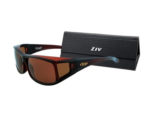 ZIV ELEGANT 外掛偏光太陽眼鏡 茶色框 24-S100013