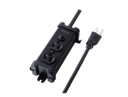 ADAM 金屬2座延長線/延長用電源線組 1公尺 黑/沙 ADPW-PS321