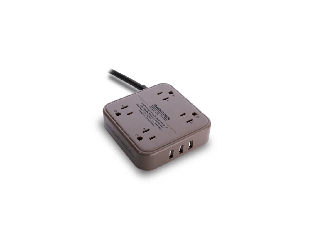 ADAM 延長線組3pin4座/露營延長線 黑/沙 ADPW-PS3413U