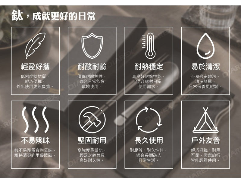 ProKamping 領航家 戶外鈦餐具組｜鈦筷子＋鈦湯匙 附收納袋 圖 3