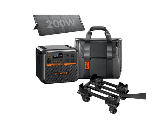 [全套組] BLUETTI 1800W 電吉拉行動電站 + Rocket 200W 太陽能充電板 + 電吉拉防撞收納包 + 電吉拉專屬移動推車