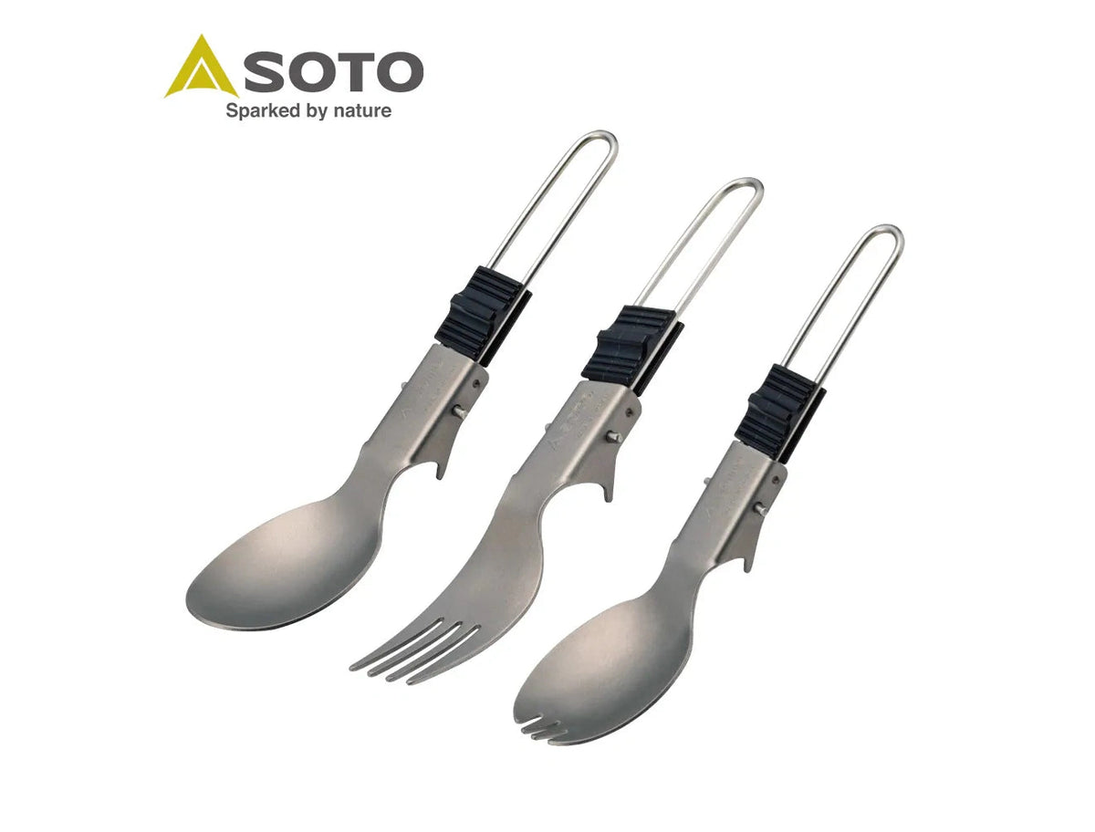 SOTO 鈦製輕量摺疊口袋餐具系列 | 湯匙 / 叉子 / 叉匙 | 日本製