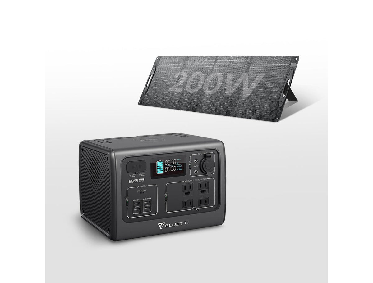 現時活動套裝組 BLUETTI 700W EB55 野獸級行動電站 + 200W 太陽能充電板 | 2026/10/23-11/20