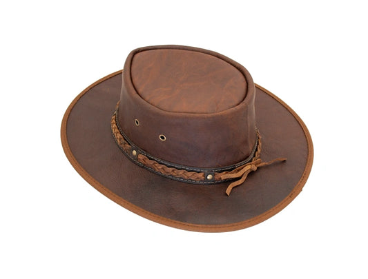 BARMAH HATS 1018HC 巴馬帽 澳洲經典皮革牛仔帽/圓盤帽 山核桃色 mabuvalley