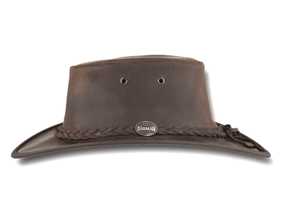 BARMAH HATS 1060BR 巴馬帽 澳洲經典皮革牛仔帽/圓盤帽 深棕色 mabuvalley