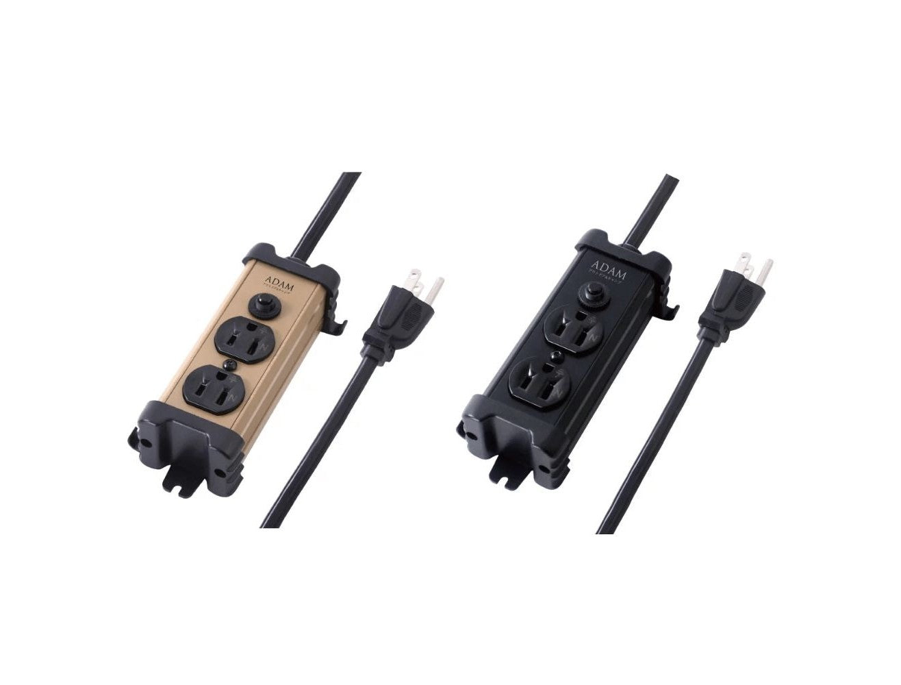 ADAM 金屬2座延長線/延長用電源線組 1公尺 黑/沙 ADPW-PS321