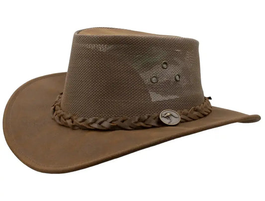 BARMAH HATS 皮革牛仔帽/圓盤帽 炭棕色 BARMAH HATS