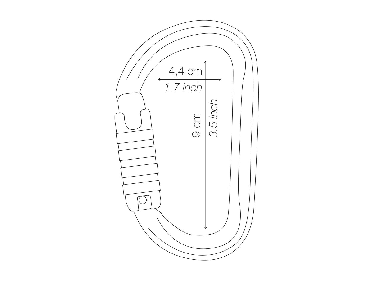 PETZL Am`D TRIACT-LOCK 鋁合金D型三段自動上鎖鉤環