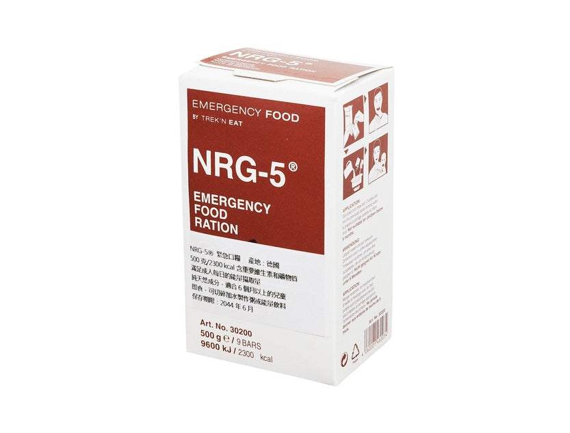 NRG-5 防災口糧條狀分裝與直接食用方式