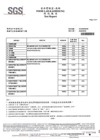 NRG-5 ZERO 緊急口糧 SGS 測試報告 AVA26506436 第 2 頁：防腐劑 12 項測試結果