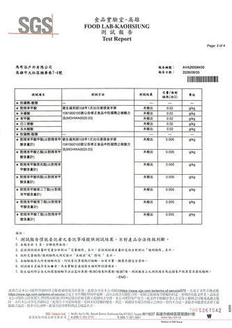 NRG-5 緊急口糧 SGS 測試報告 AVA26506435 第 2 頁：防腐劑 12 項測試結果
