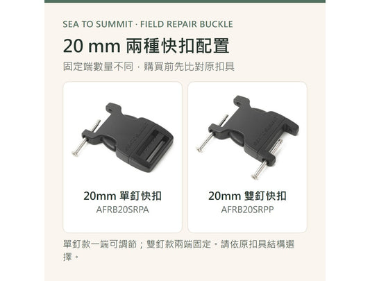 福利品 Sea to Summit AFRB20SRPA∕AFRB20SRPP 20mm 快修插扣｜單釘∕雙釘