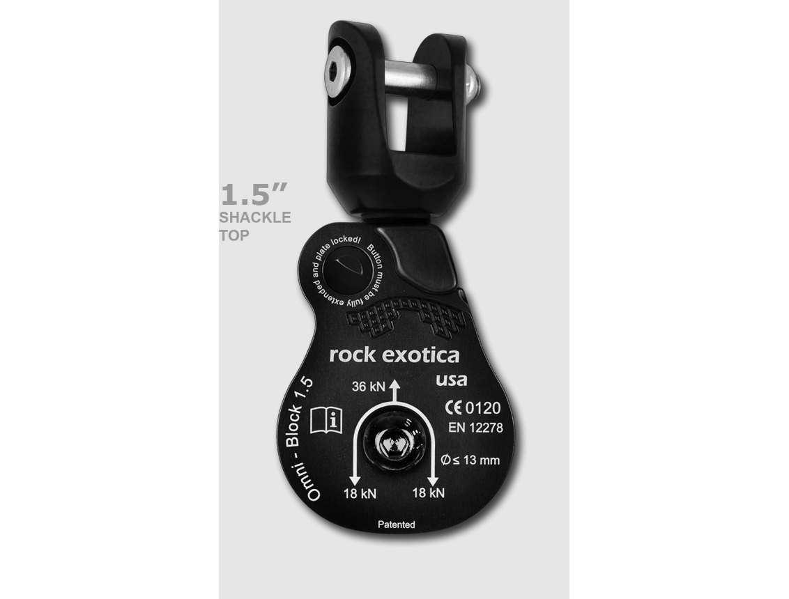 Rock Exotica Omni-Block 1.5" Shackle Top Single/Black 卸扣式萬向轉軸單滑輪 1.5吋 mabuvalley