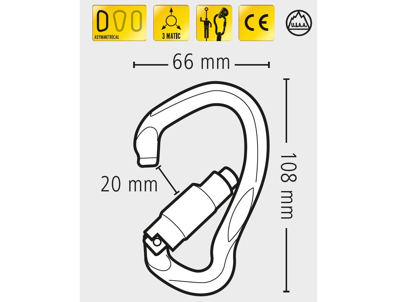 BEAL BE LINK 3-MATIC 鋁合金D型三段自動上鎖鉤環