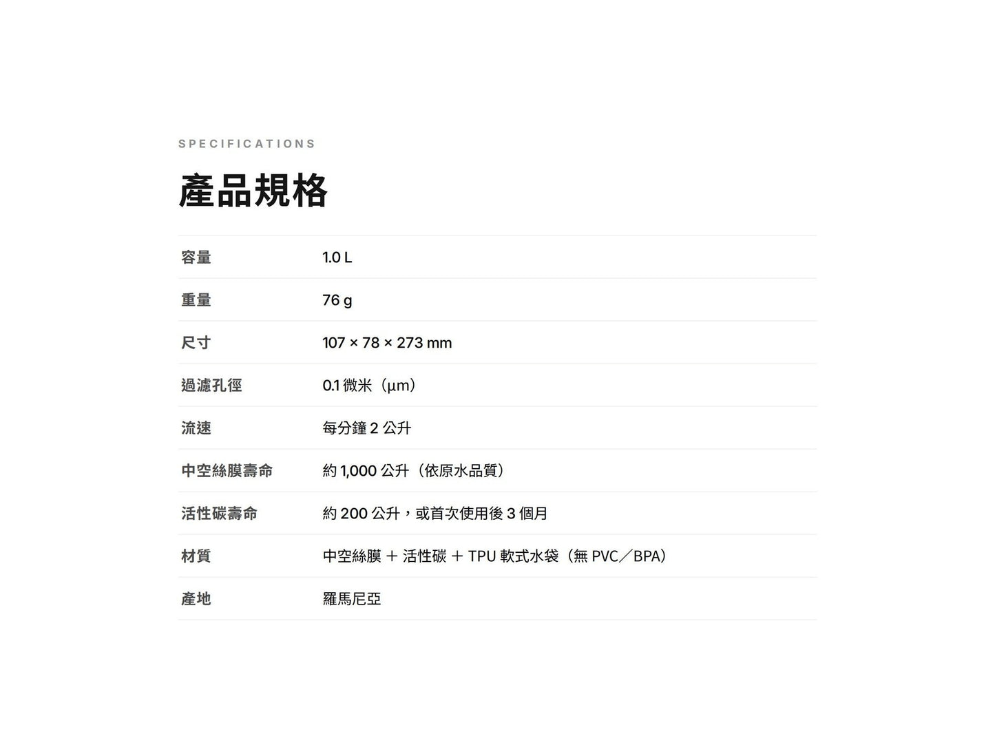 KATADYN 淨水設備 BeFree AC 個人隨身濾水器 1.0L 岩石藍 BeFree AC Filter 1.0L Slate Blue mabuvalley